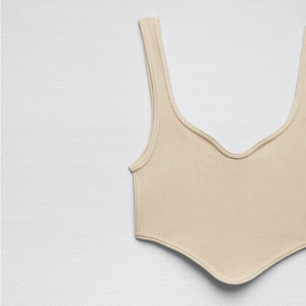Zara Beige Pink Seamless Corset Top - Picture 16 of 16